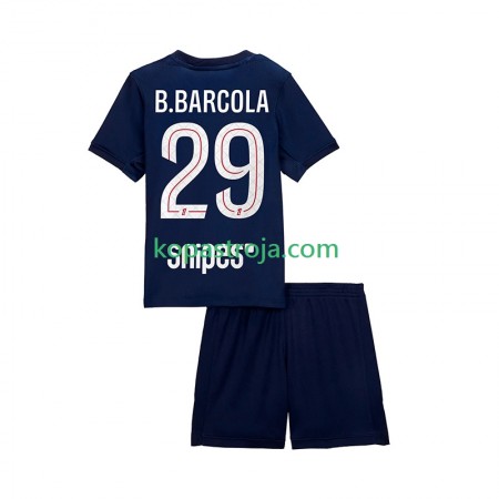 Billiga Fotbollströjor Paris Saint-Germain Bradley Barcola 29 Barn Hemma tröja 2025/26 Kortärmad